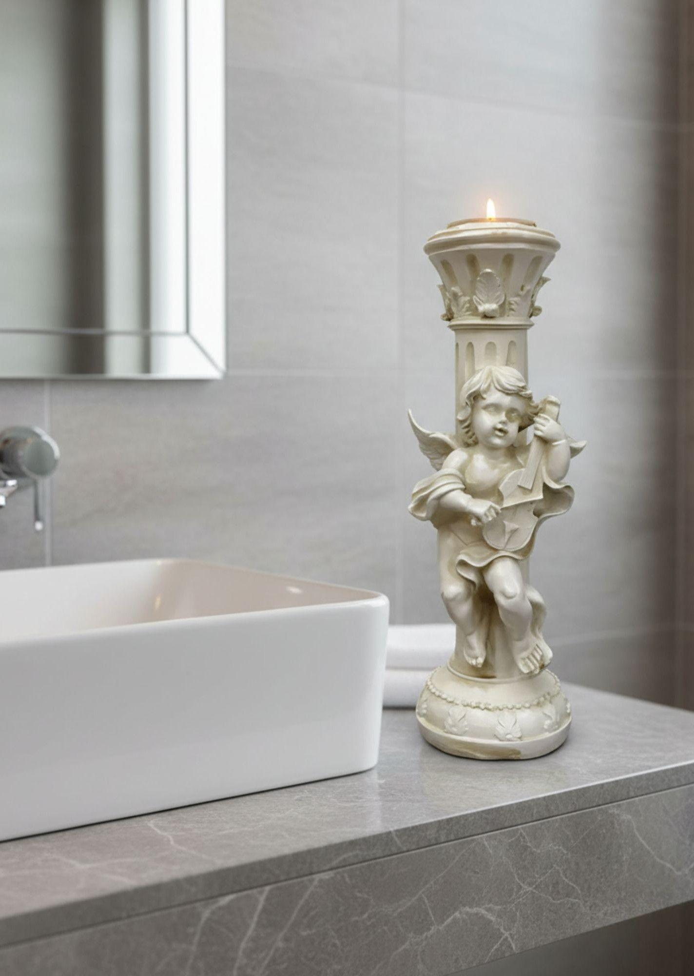 Portavelas Decorativo Querubín Estilo Romántico Vintage Jhn-5