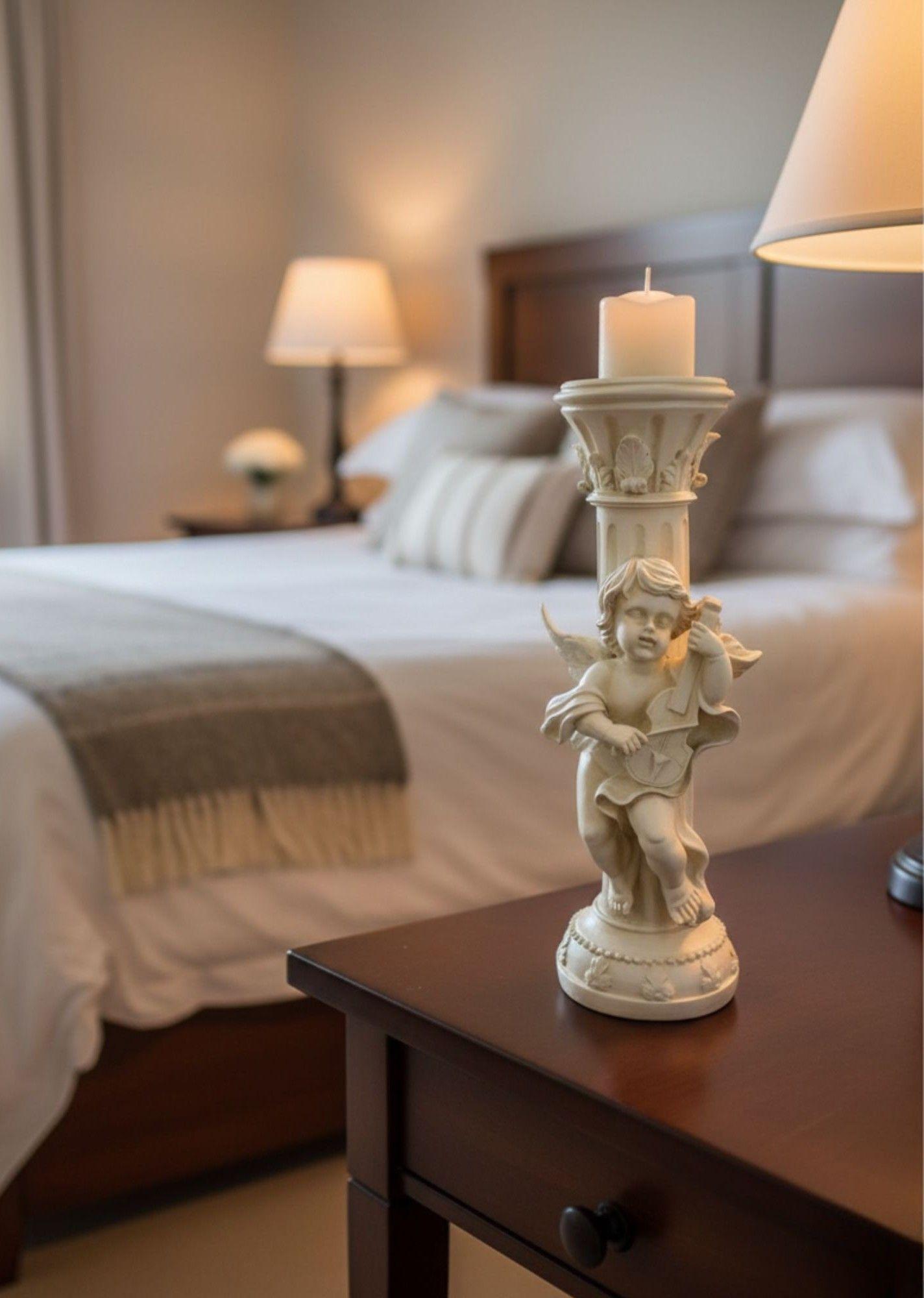 Portavelas Decorativo Querubín Estilo Romántico Vintage Jhn-6