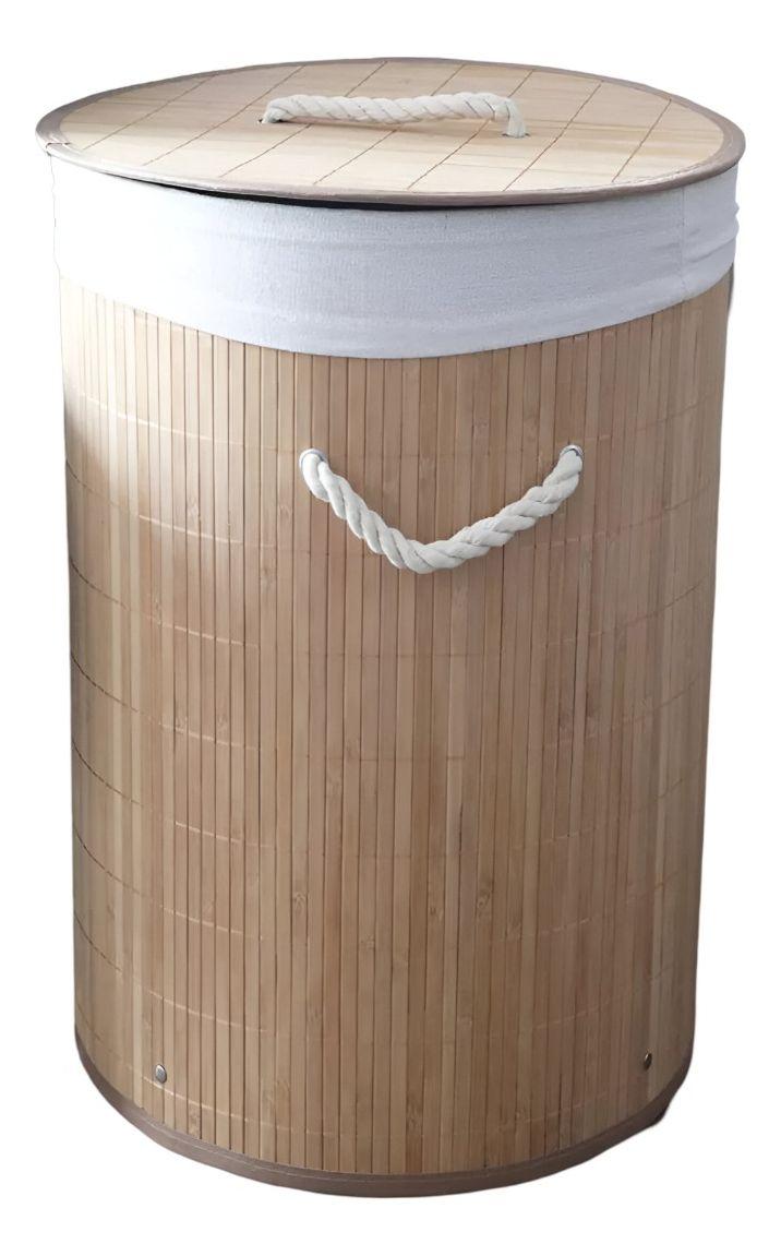 Cesta Ropa Bambú Almacenamiento Organizador Redonda Jhn-1