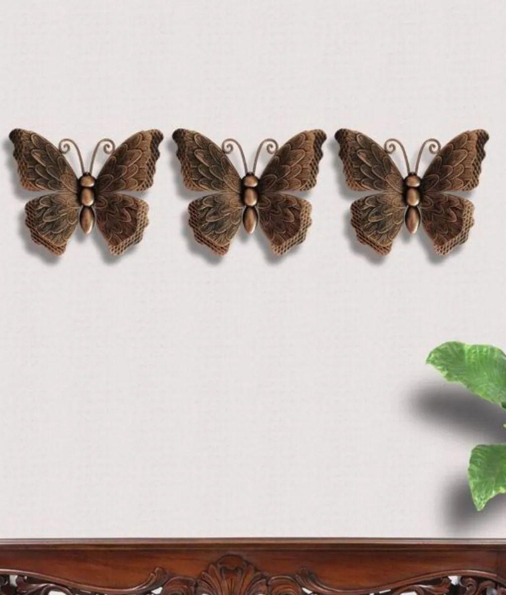 Set 3 Figuras Decorativas Mariposas Pared Vintage Jhn-5