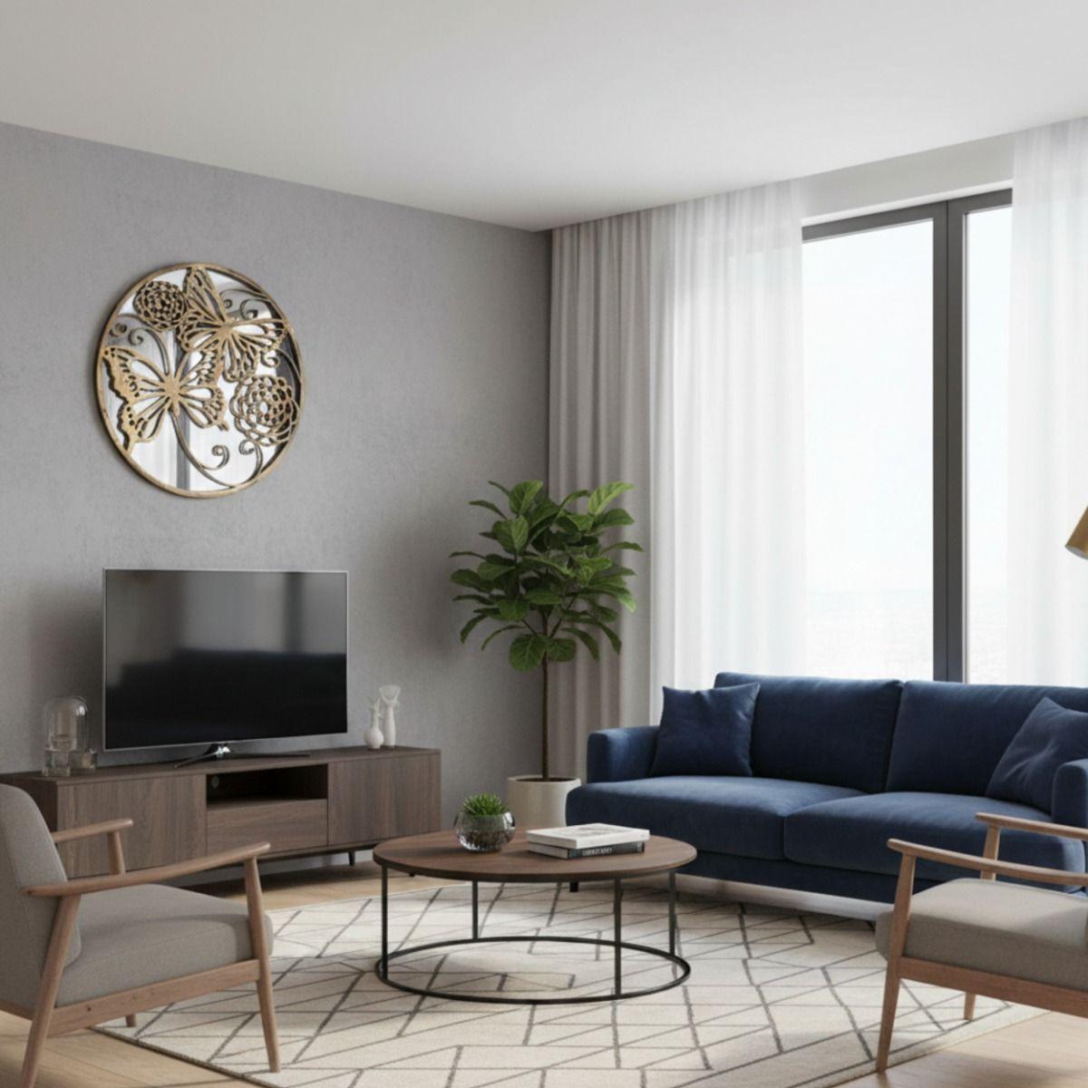 Espejo Pared Decorativo Adorno Mural Diseño Flora Fauna Jhn-4