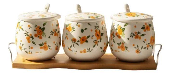 Set 3 Contenedores Diseño Elegancia Floral Organización Jhn-1