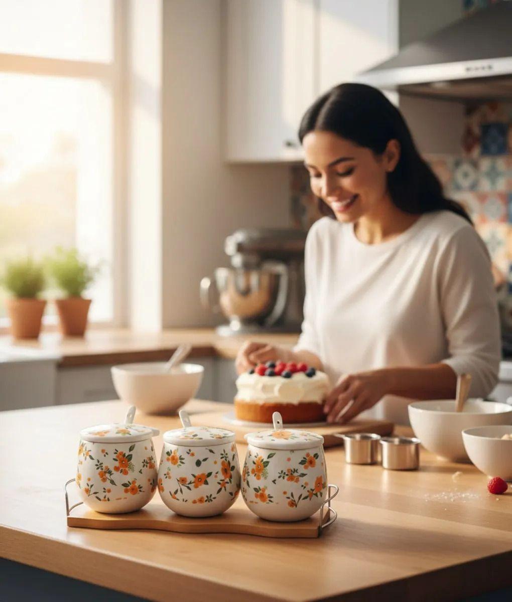 Set 3 Contenedores Diseño Elegancia Floral Organización Jhn-2