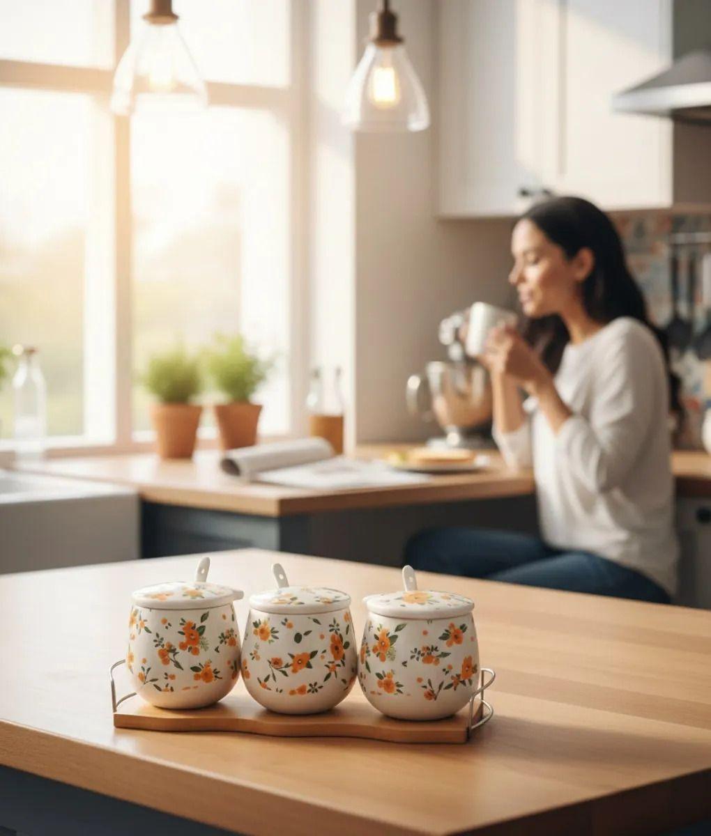 Set 3 Contenedores Diseño Elegancia Floral Organización Jhn-3