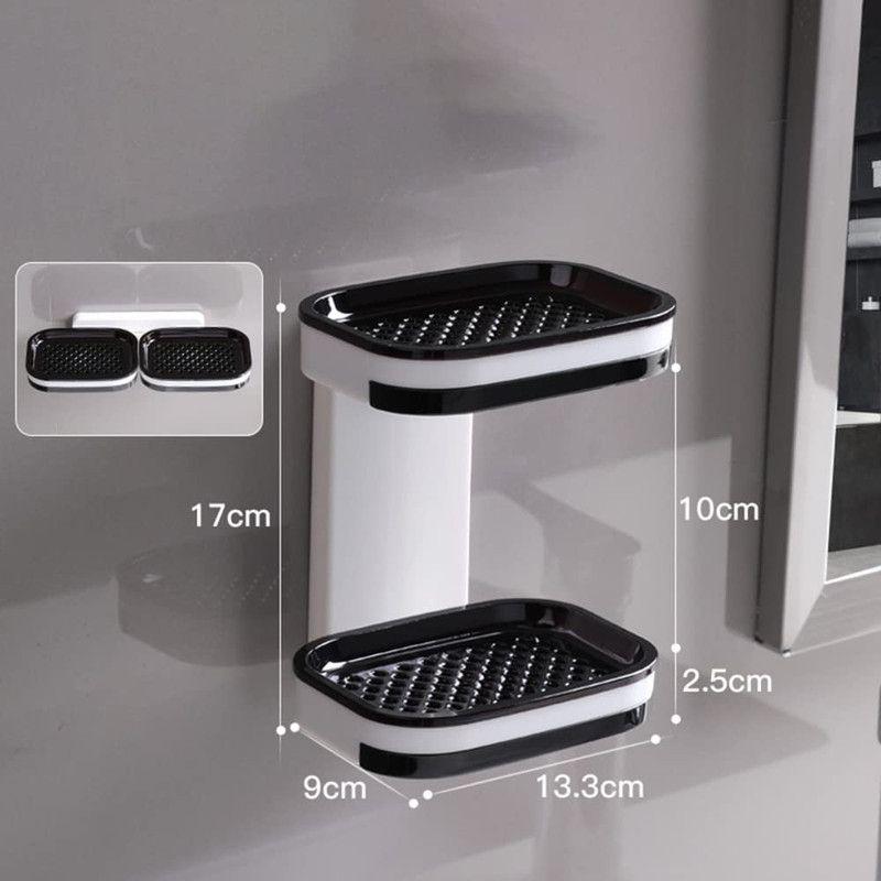 Jabonera Doble Bandeja Drenaje Pared Ducha Baño Tina Rondon-6