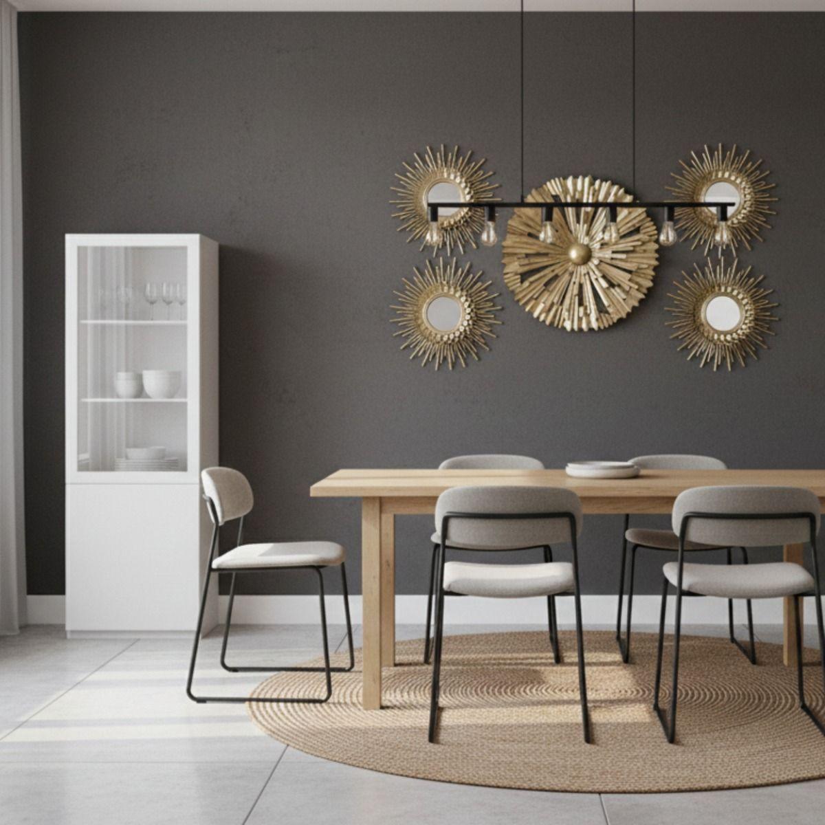 Set 5 Pza Espejo Decorativo Pared Adorno Mural Solar Jhn-6