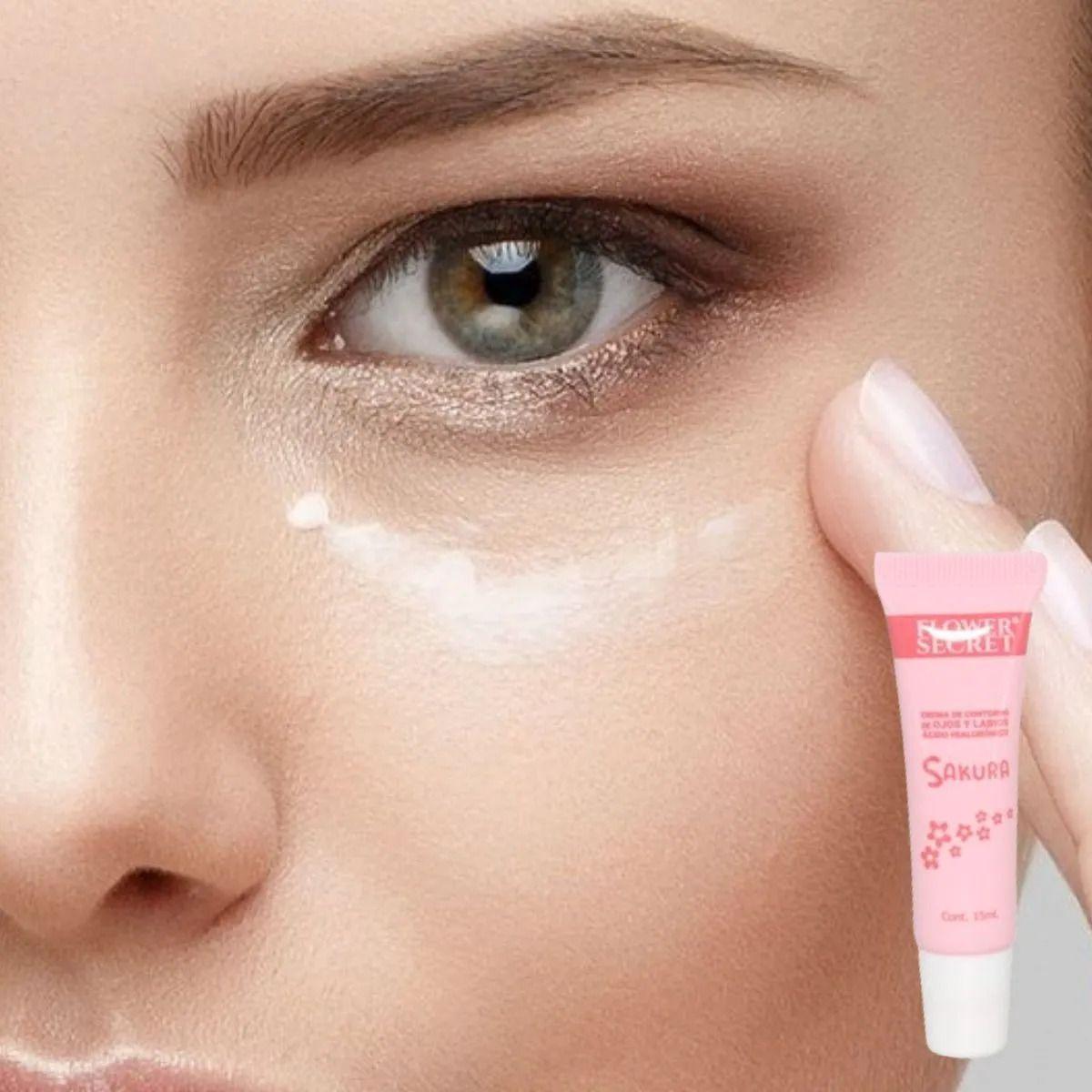 SET 4 CREMA CONTORNO DE OJOS FLOR CEREZO AC HIALURONICO LAU-9