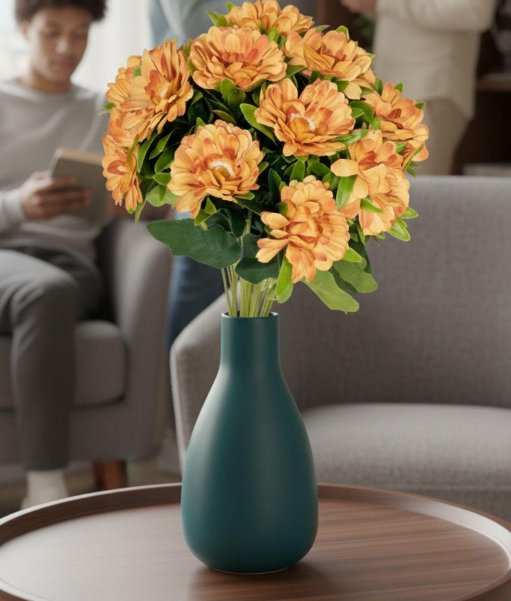 Flores Artificiales Ramo Crisantemos Floral Decoración Jhn-2