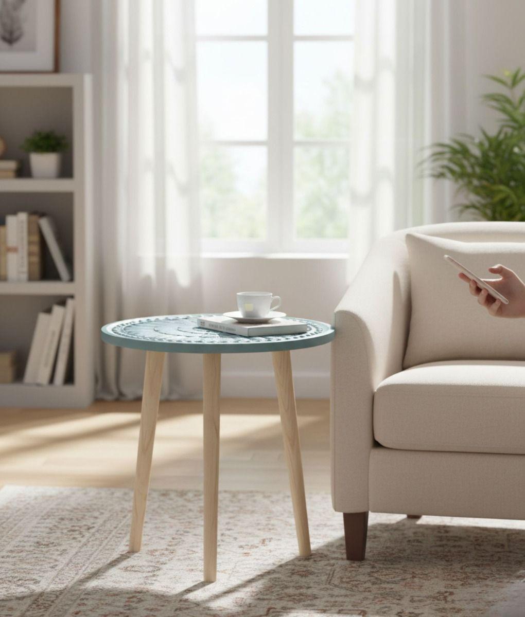 Mesa Centro Redonda Decorativa Auxiliar Moderno Hogar Jhn-5