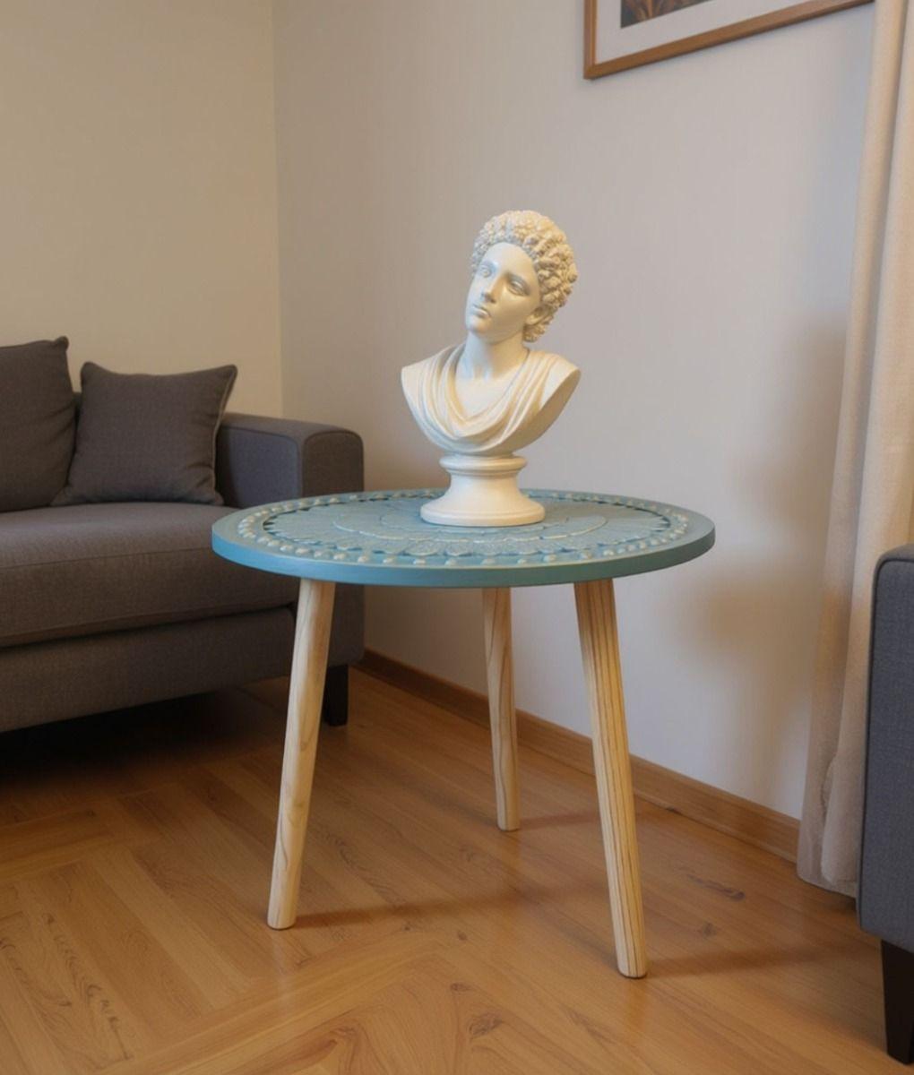 Mesa Centro Redonda Decorativa Auxiliar Moderno Hogar Jhn-8