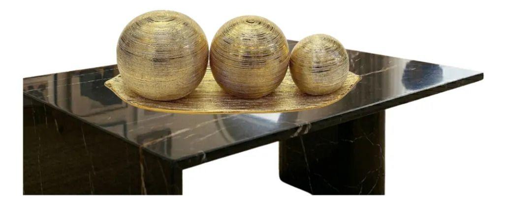 Centro Mesa Decorativo Esferas Texturizadas Bandeja ALJ-1