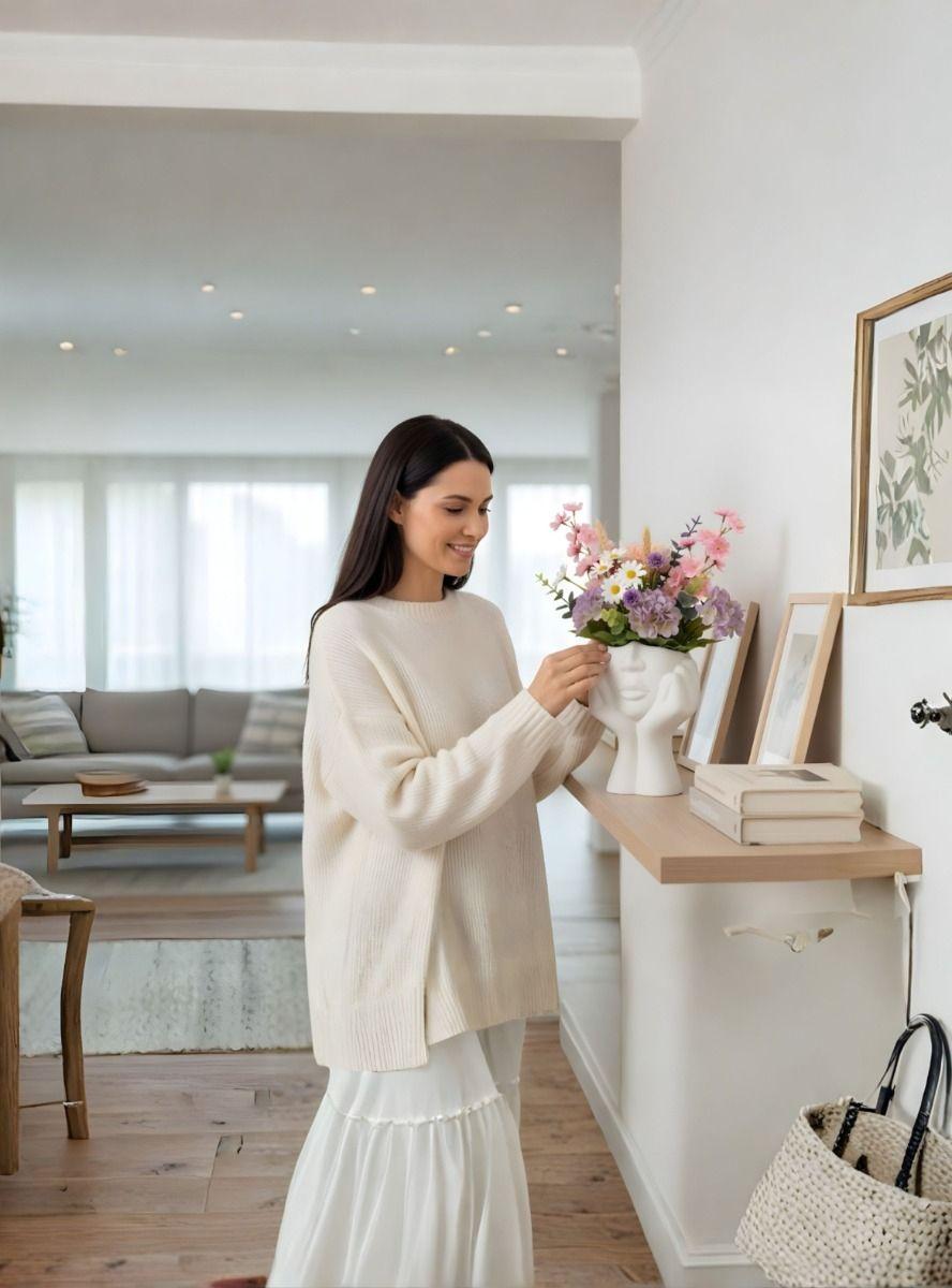 Florero Decorativo Rostro Humano Minimalista Adorno Jhn-2