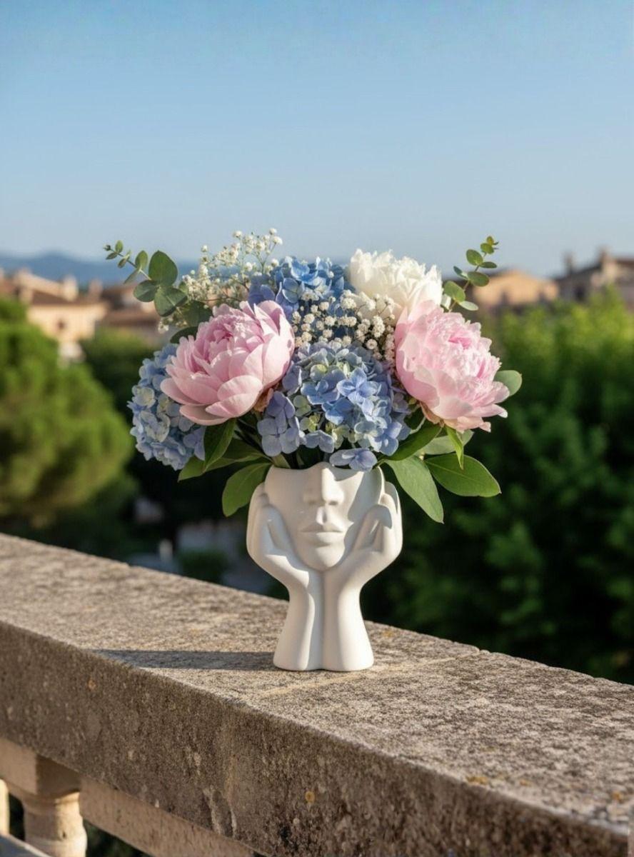 Florero Decorativo Rostro Humano Minimalista Adorno Jhn-9