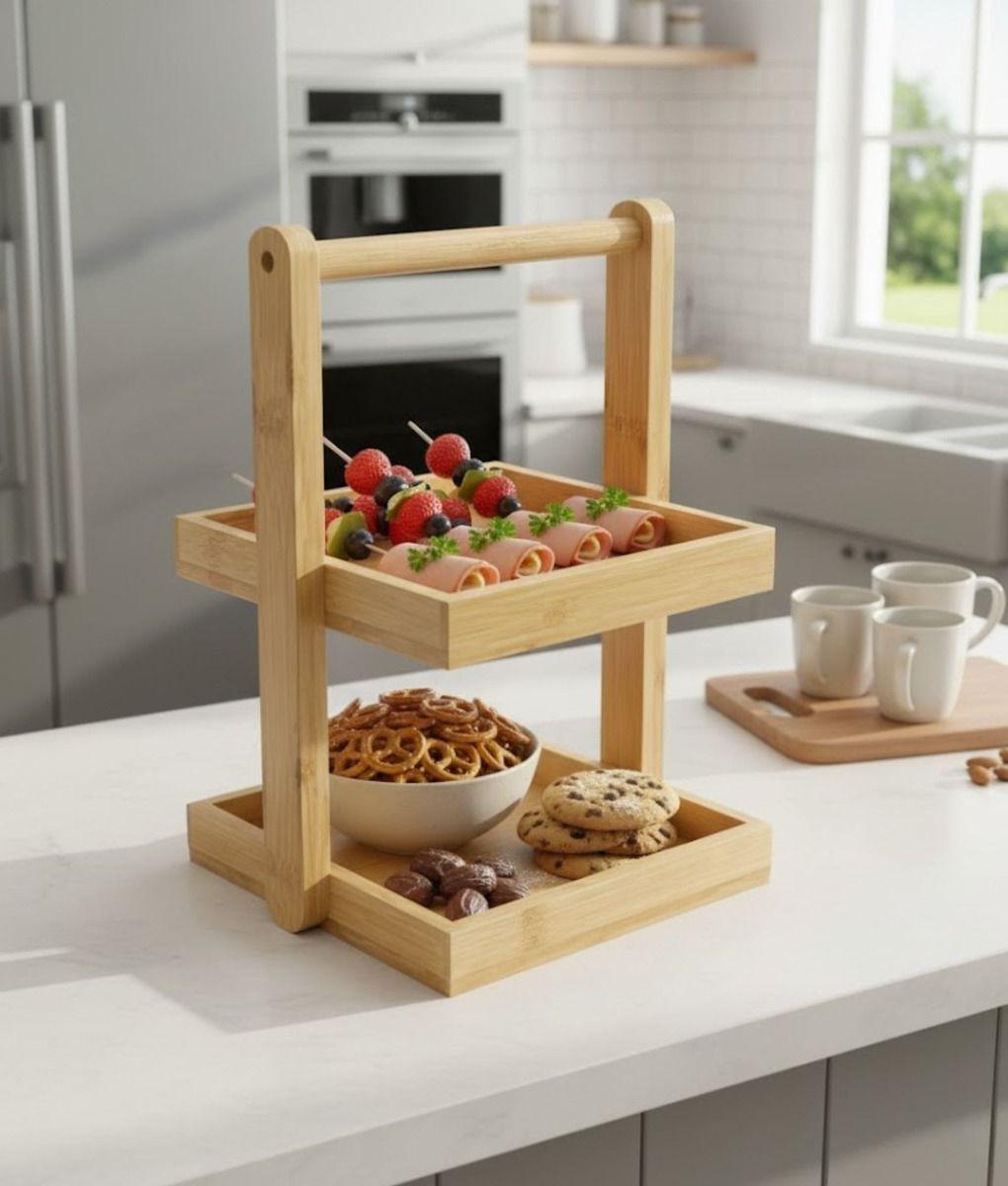 Bandeja Decorativa Organizador Versátil 2 Niveles Asa Jhn-9