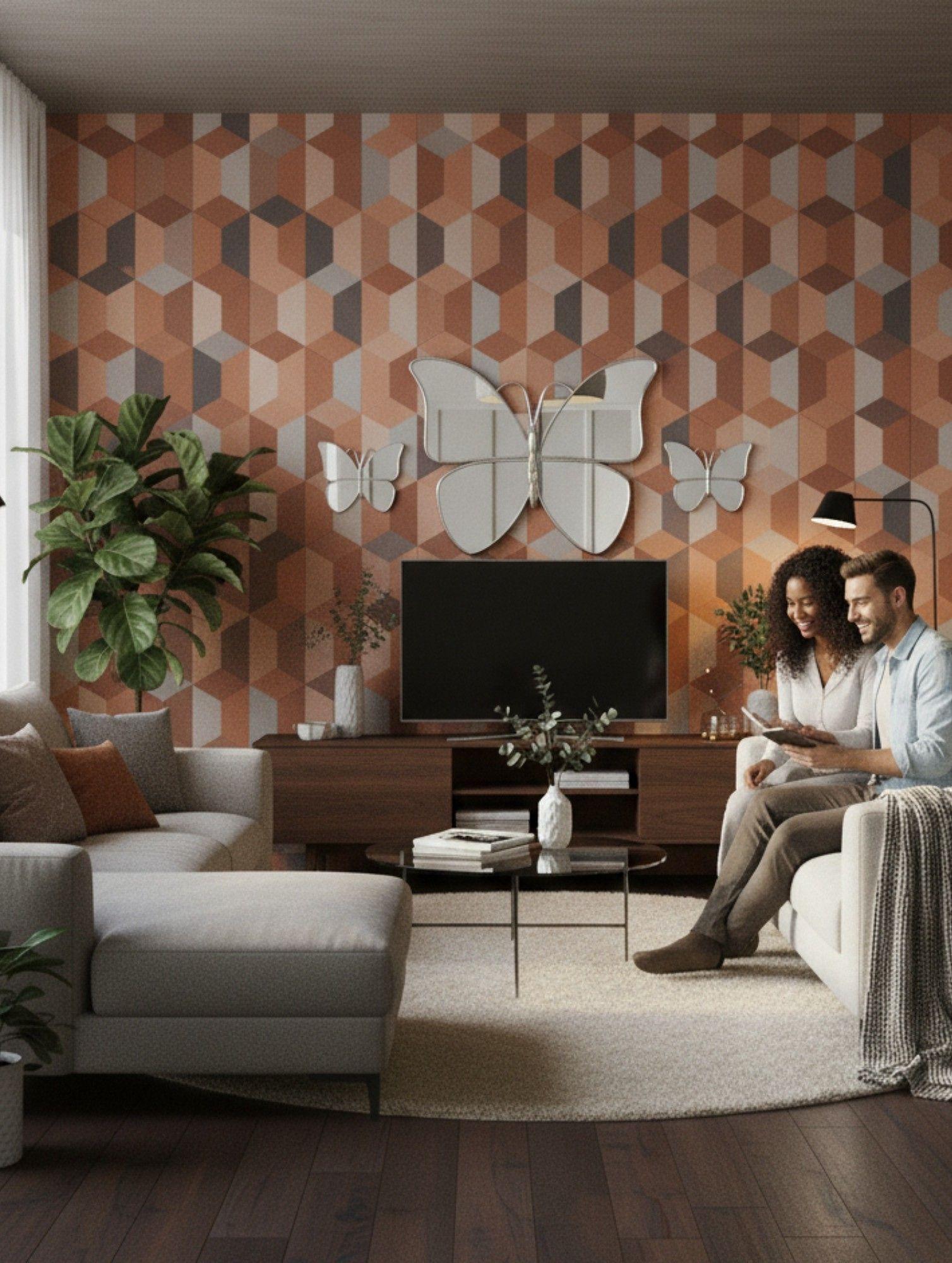 Set 3 Espejo Decorativo Pared Mariposa Funcional Hogar Jhn-5