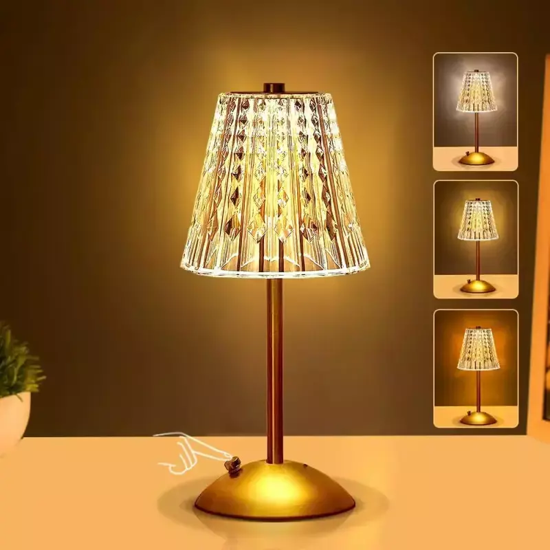 Lampara Recargable Cristal Dormitorio Escritorio Decoracion -7