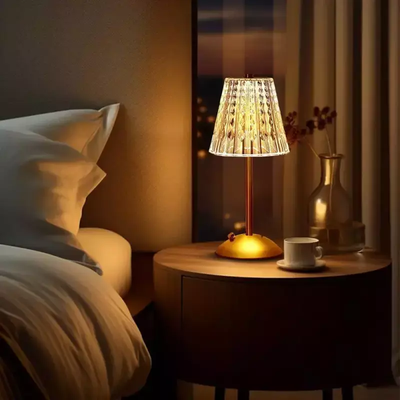 Lampara Recargable Cristal Dormitorio Escritorio Decoracion -8