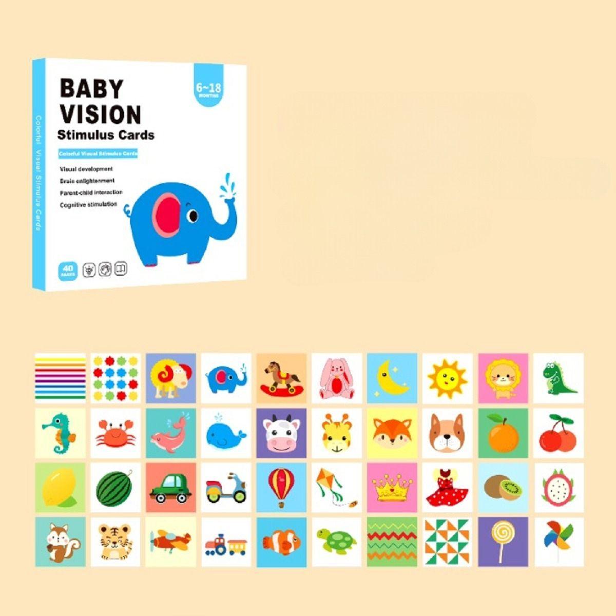 Set de 6 Tarjetas Estimulación Visual Bebé 6-18 Meses Jhn-5