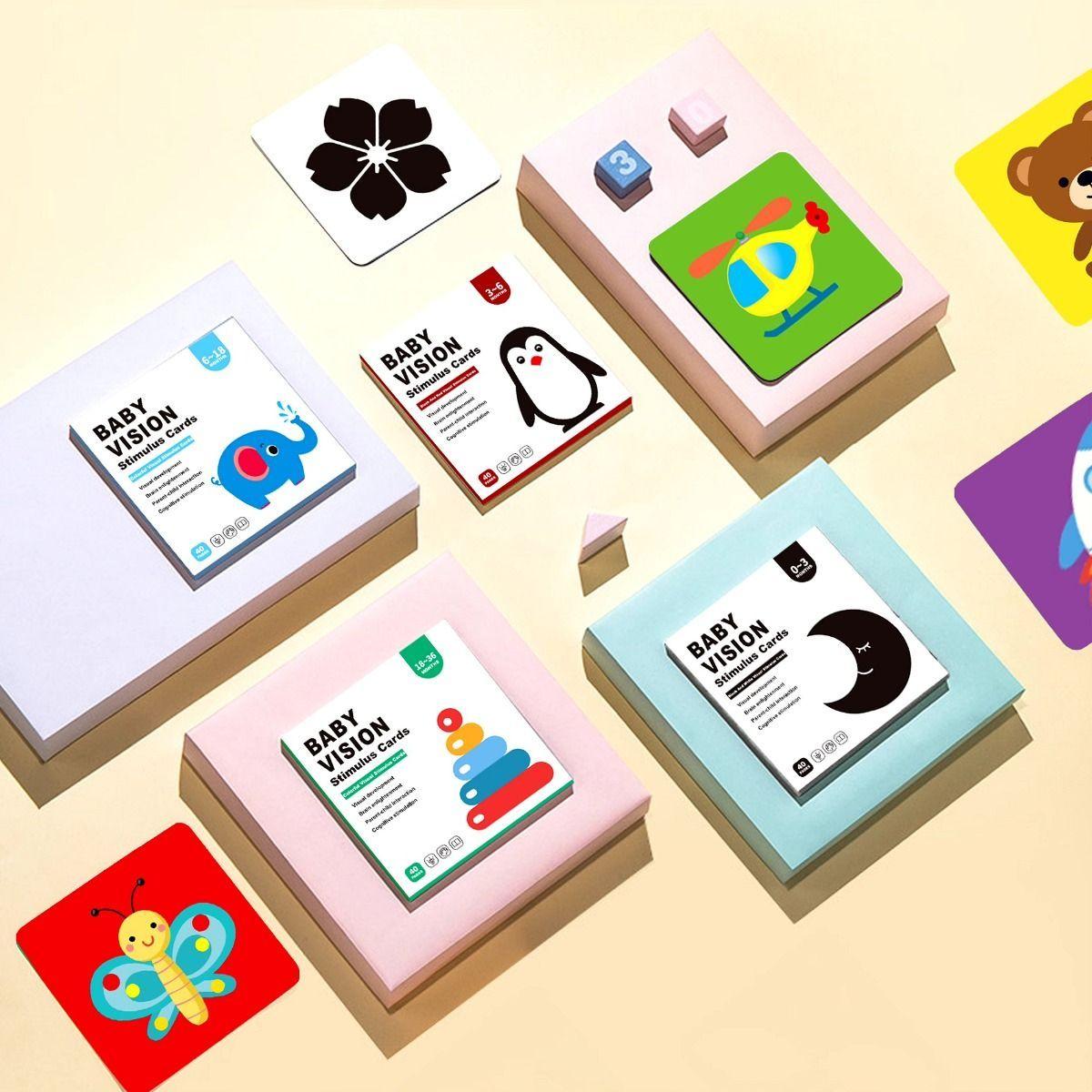 Set de 6 Tarjetas Estimulación Visual Bebé 6-18 Meses Jhn-6