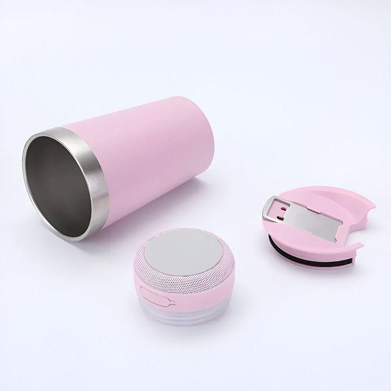Vaso Termico Portatil Con Abridor Parlante Bluetooh Lau-6