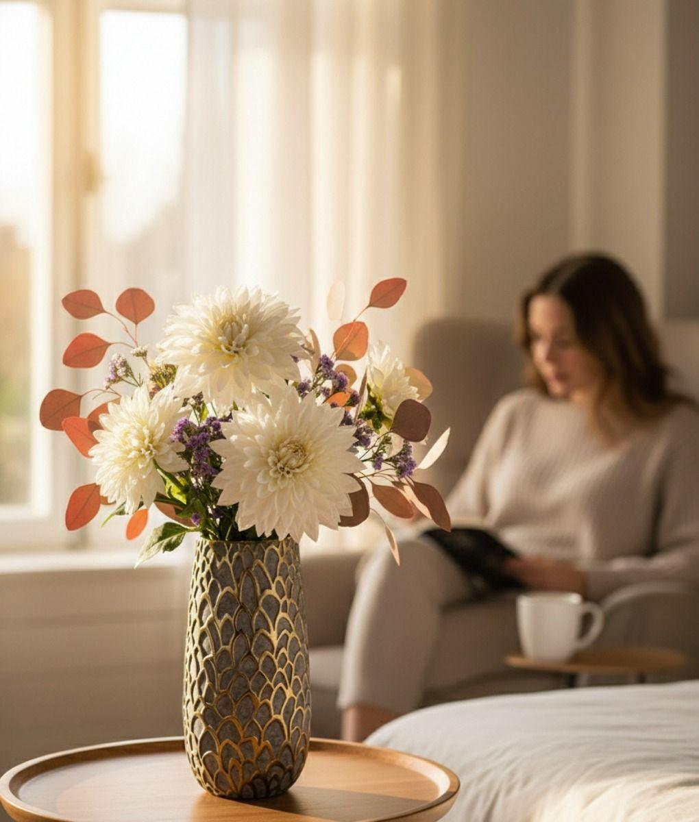 Florero Decorativo Abstracto Jarrón Textura Adorno Lujo Jhn-5