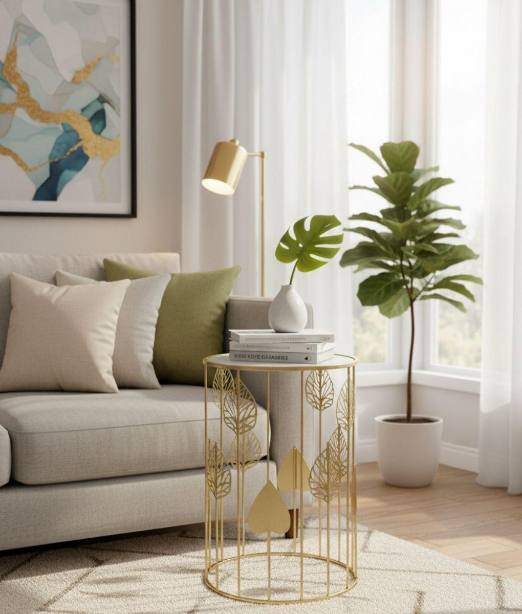 Set 2 Mesa Centro Auxiliar Diseño Botánico Decoración Jhn-5