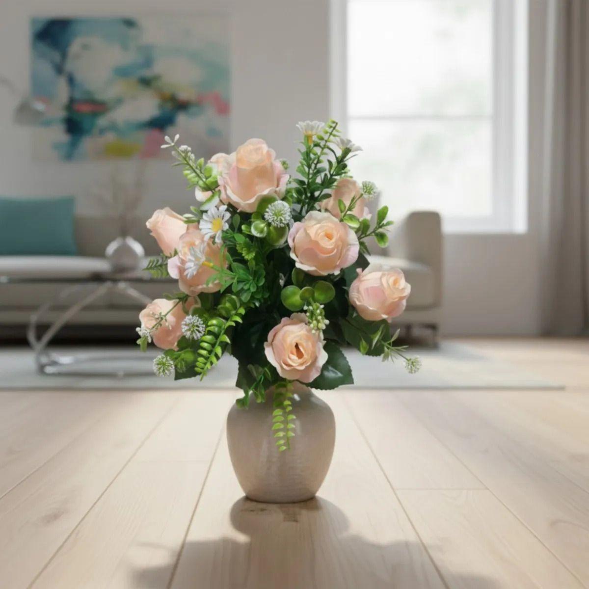 Set 2 Ramo Floral Artificial Ornamental Rosas Adorno Jhn-7