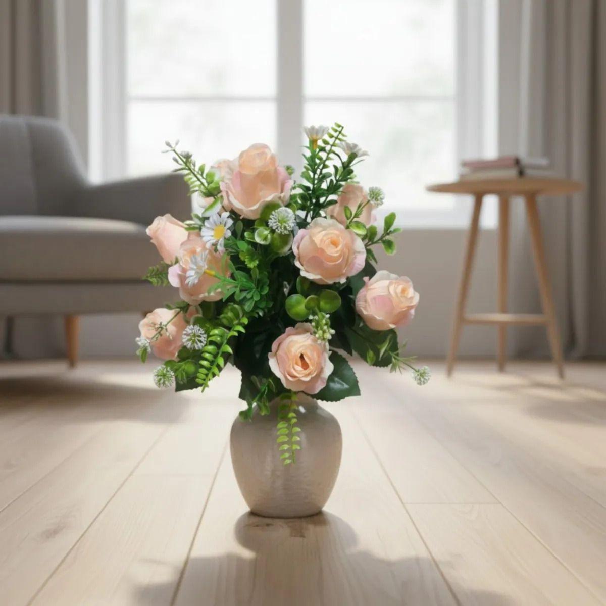 Set 2 Ramo Floral Artificial Ornamental Rosas Adorno Jhn-9