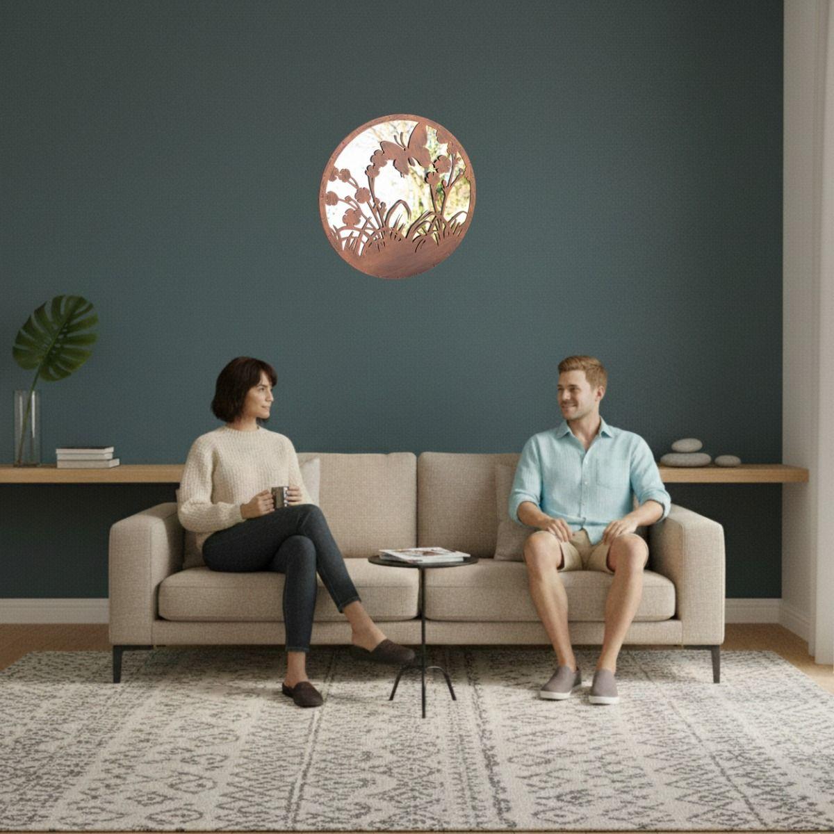 Espejo Decorativo Pared Armonía Jardín Adorno Moderno Jhn-4