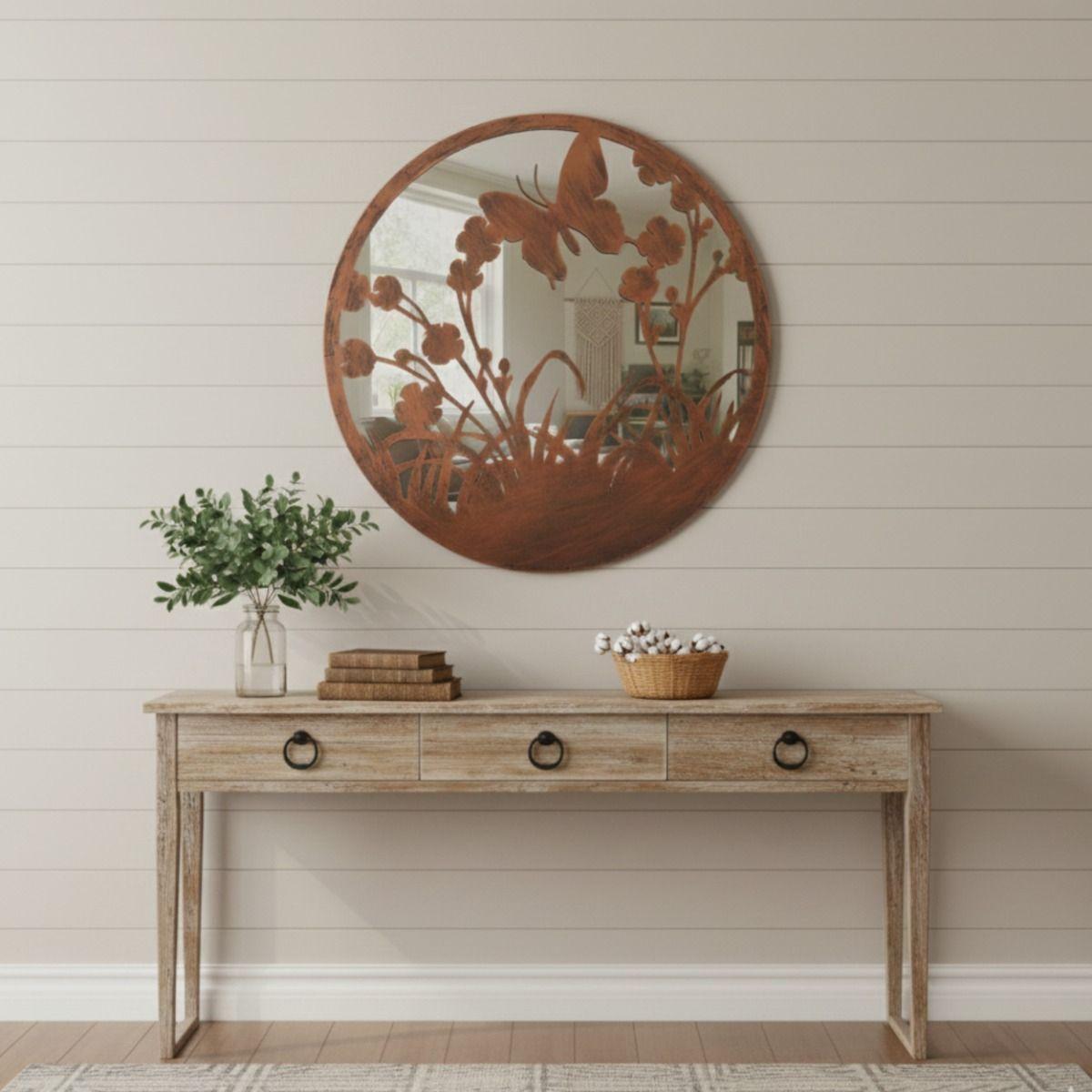 Espejo Decorativo Pared Armonía Jardín Adorno Moderno Jhn-8