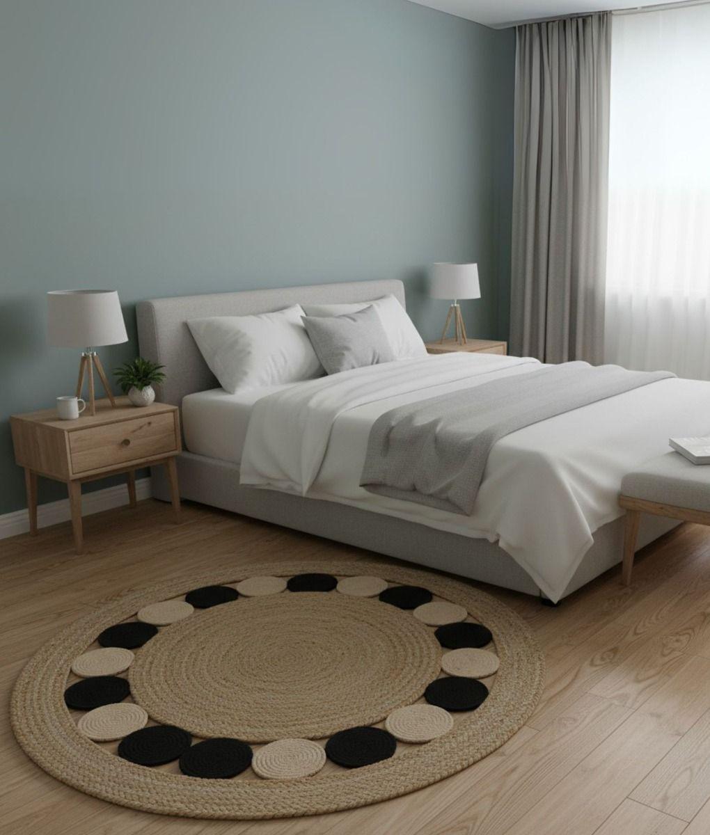 Alfombra Circular Decorativa Funcional Yute Natural Jhn-9