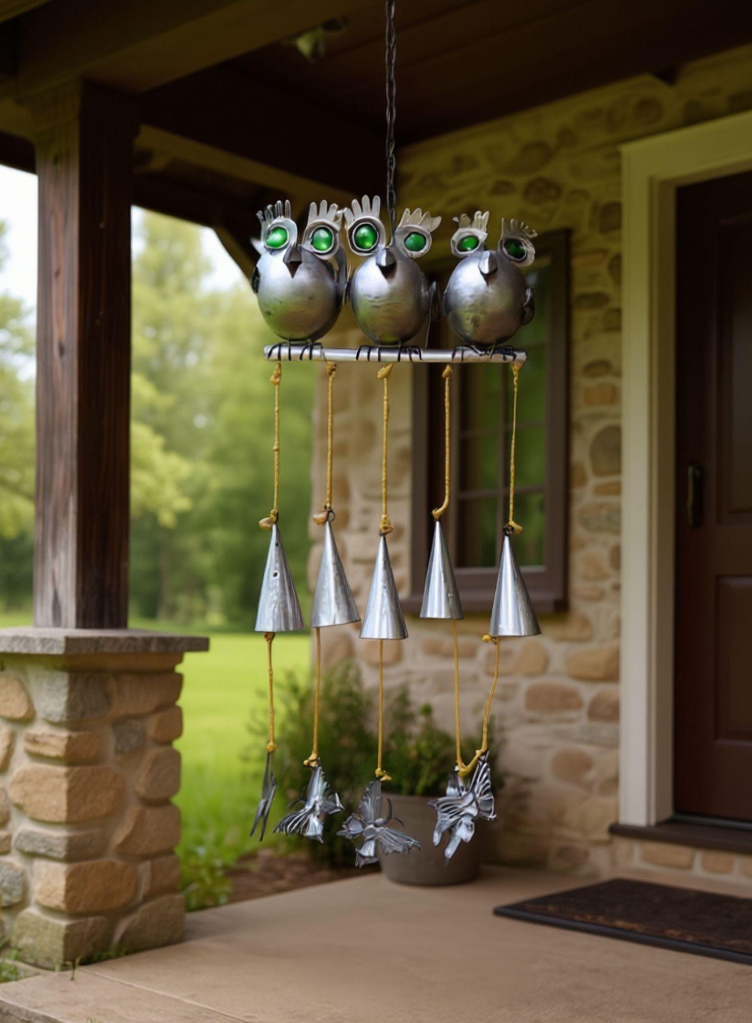 Adorno Decorativo Colgante Campanilla Viento Búhos Jhn-6