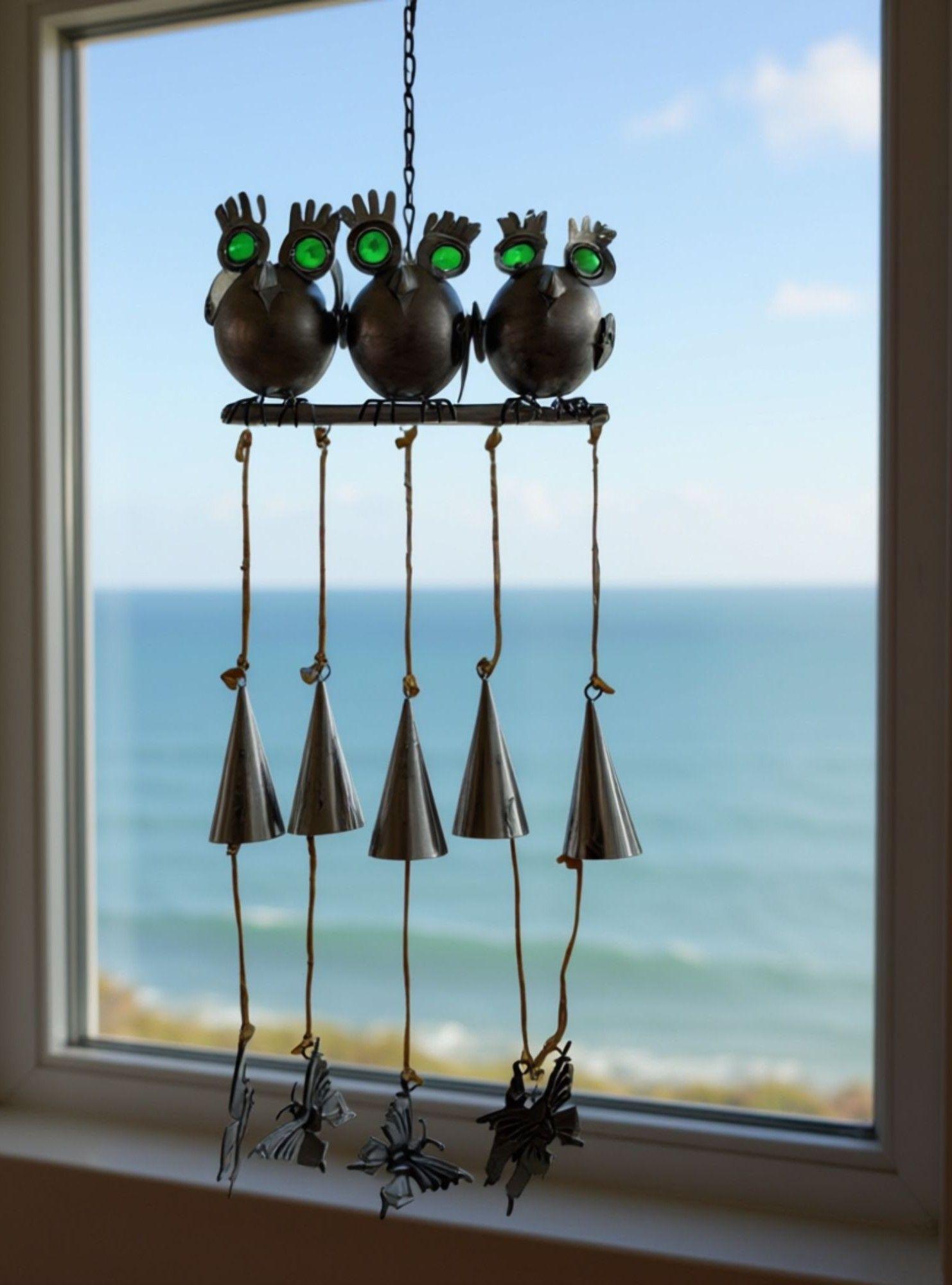 Adorno Decorativo Colgante Campanilla Viento Búhos Jhn-7