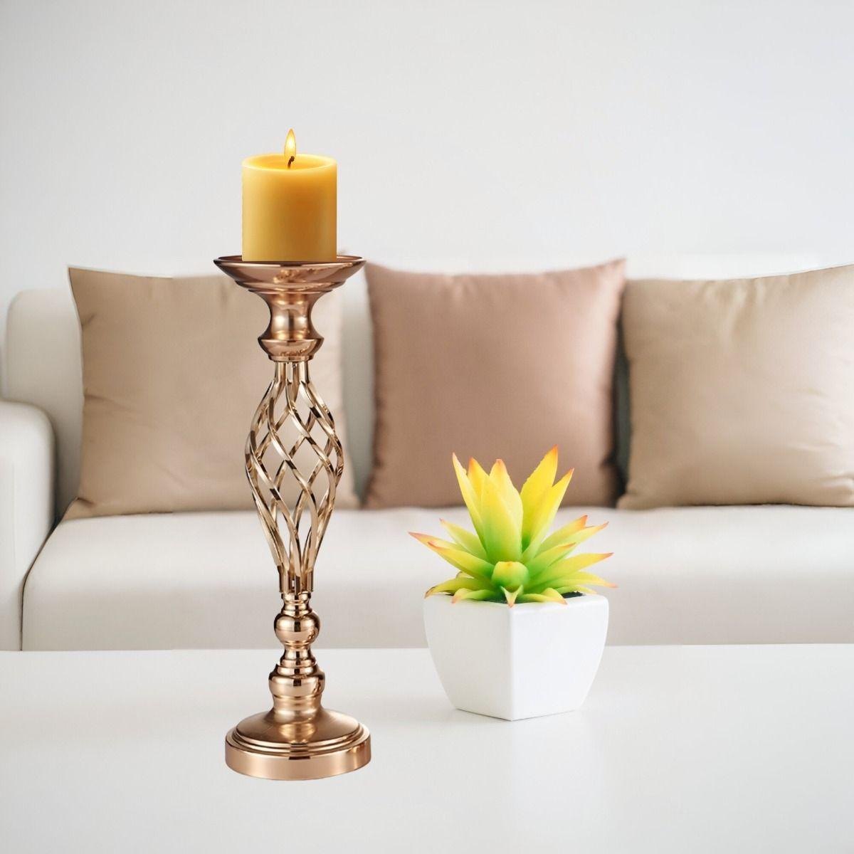 Portavelas Centro Mesa Candelabro Decoración 43cm Jhn-5