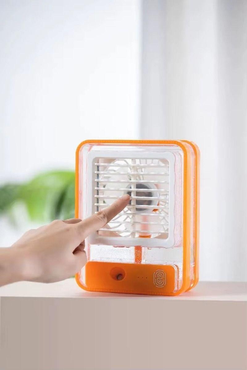 Mini  Enfriador Ventilador Ambiente Portátil Luz Led Recargable Lau-8
