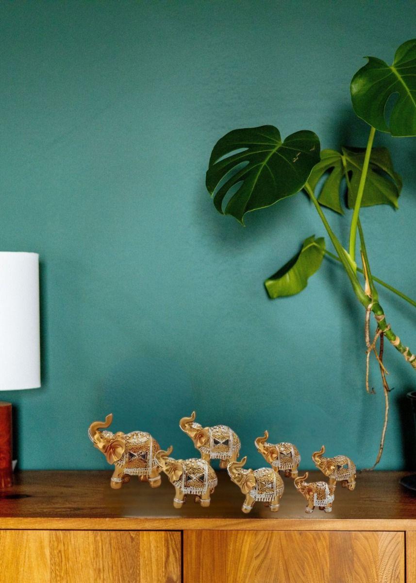 Estatua Decorativa Familia Elefante Animales 7 Piezas Jhn-6