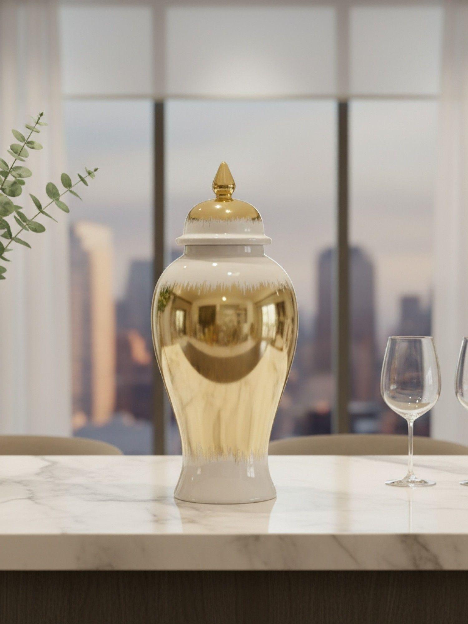 Potiche Decorativo Tapa Estilo Glamour Regencia Lujo Jhn-5