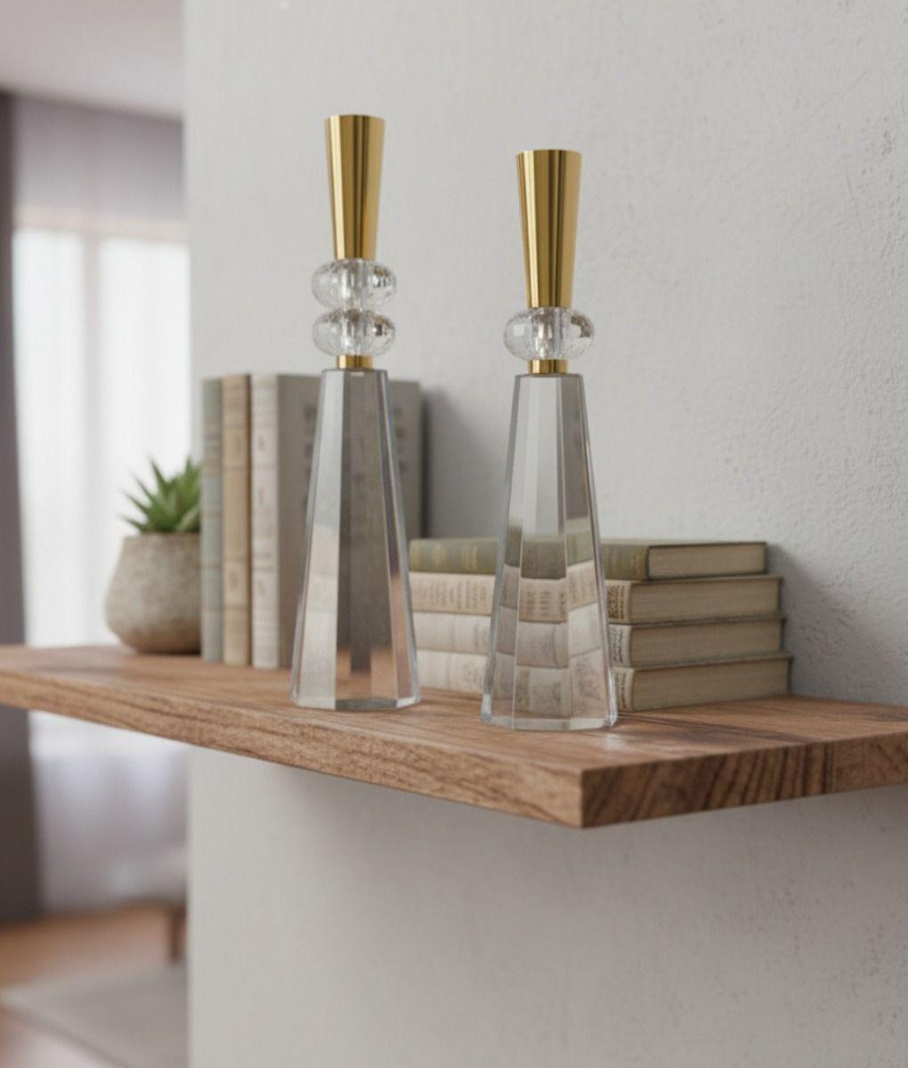 Set 2 Portavelas Decorativo Lujo Centro Mesa Evento Jhn-6