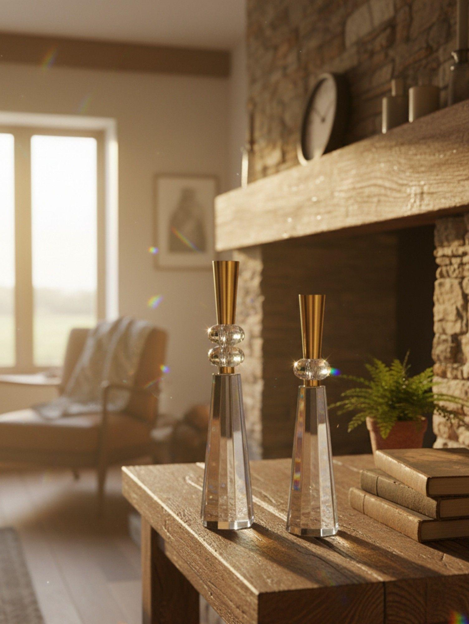 Set 2 Portavelas Decorativo Lujo Centro Mesa Evento Jhn-7