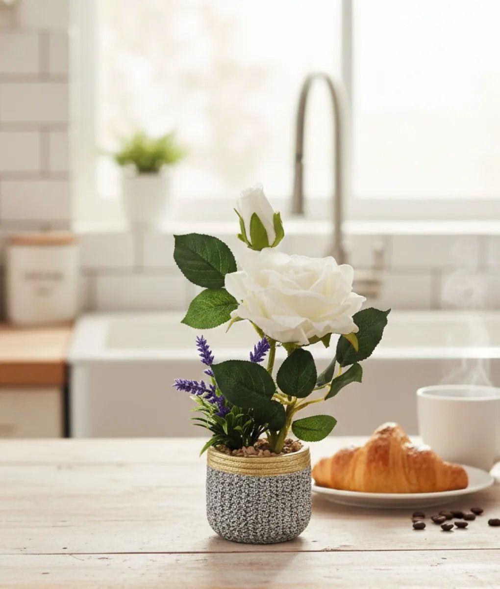 Planta Artificial Decorativa Rosa Encanto Rústico Jhn-4