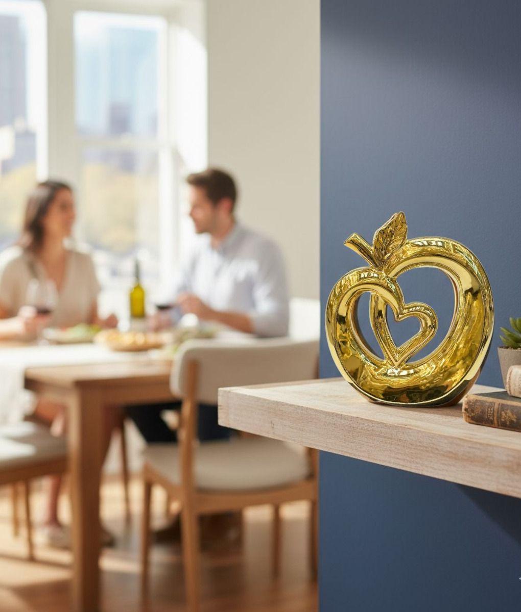 Figura Decorativa Manzana Corazón Estatua Adorno Hogar Jhn-2