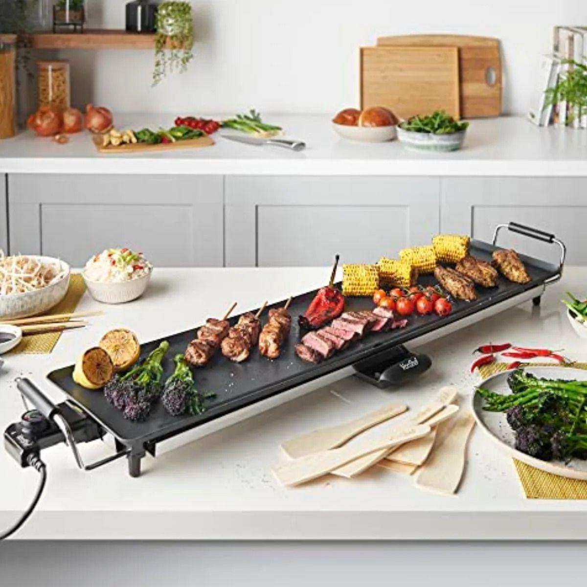 PARRILLERA CON PLACA ANTIADHERENTE 2000W BARBACOA COCINA LAU-2