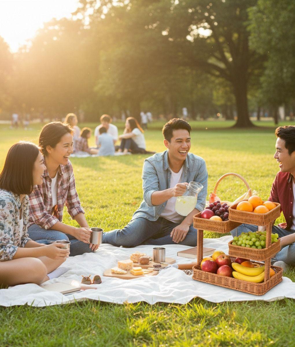 Canasto Decorativo Organizador Multinivel Artesanal Jhn-3