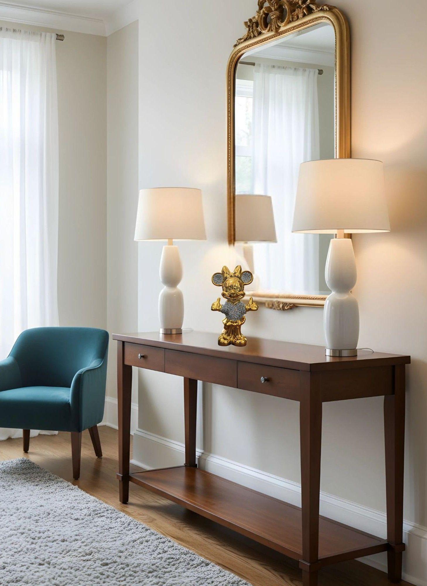 Figura Decorativa Minnie Mouse Estatua Adorno Hogar Mesa Jhn-5