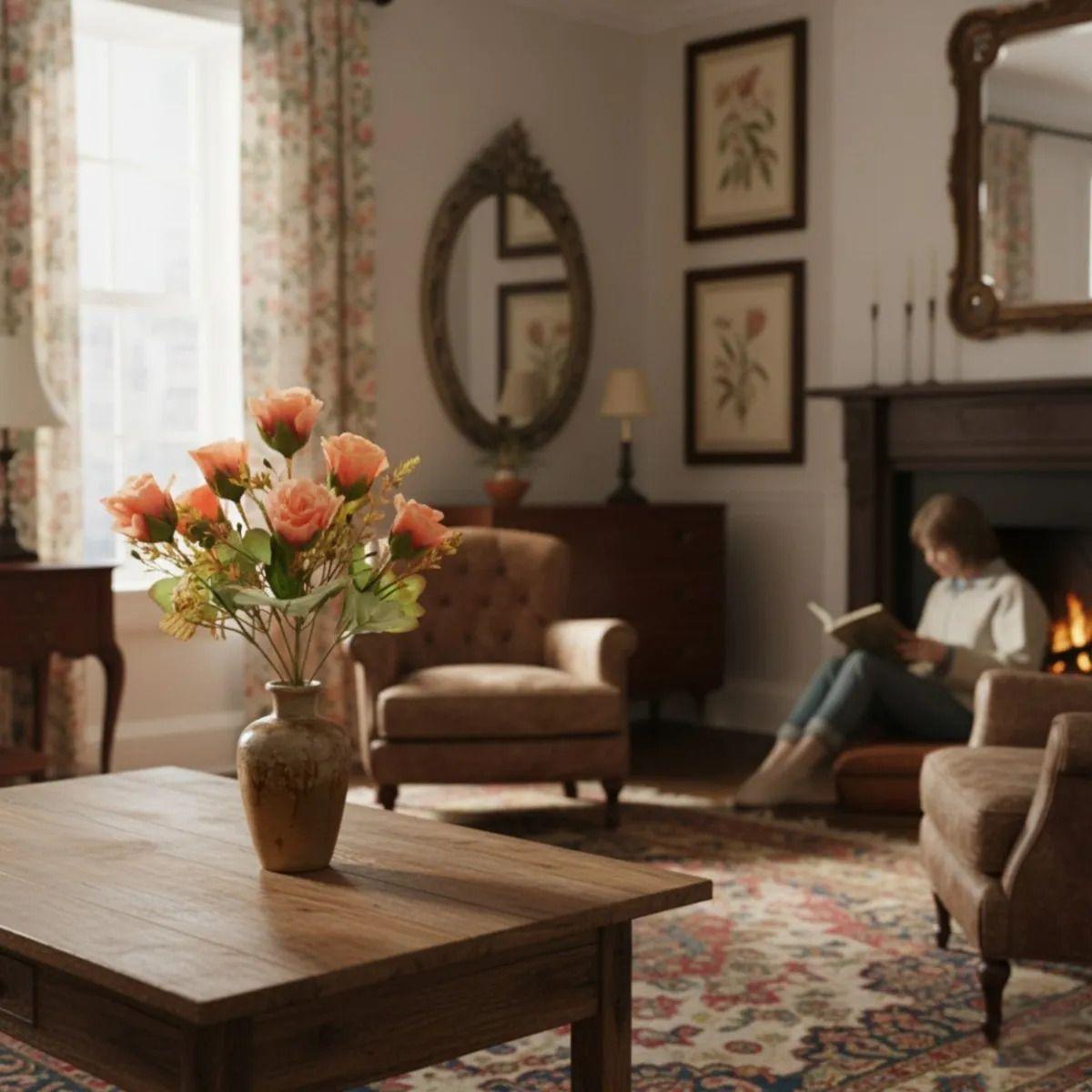 Set 4 Ramo Artificial Floral Ornamental Armonía Botánica Jhn-5