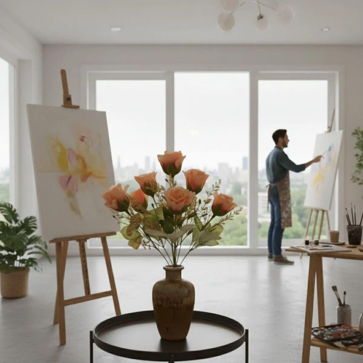 Set 4 Ramo Artificial Floral Ornamental Armonía Botánica Jhn-6