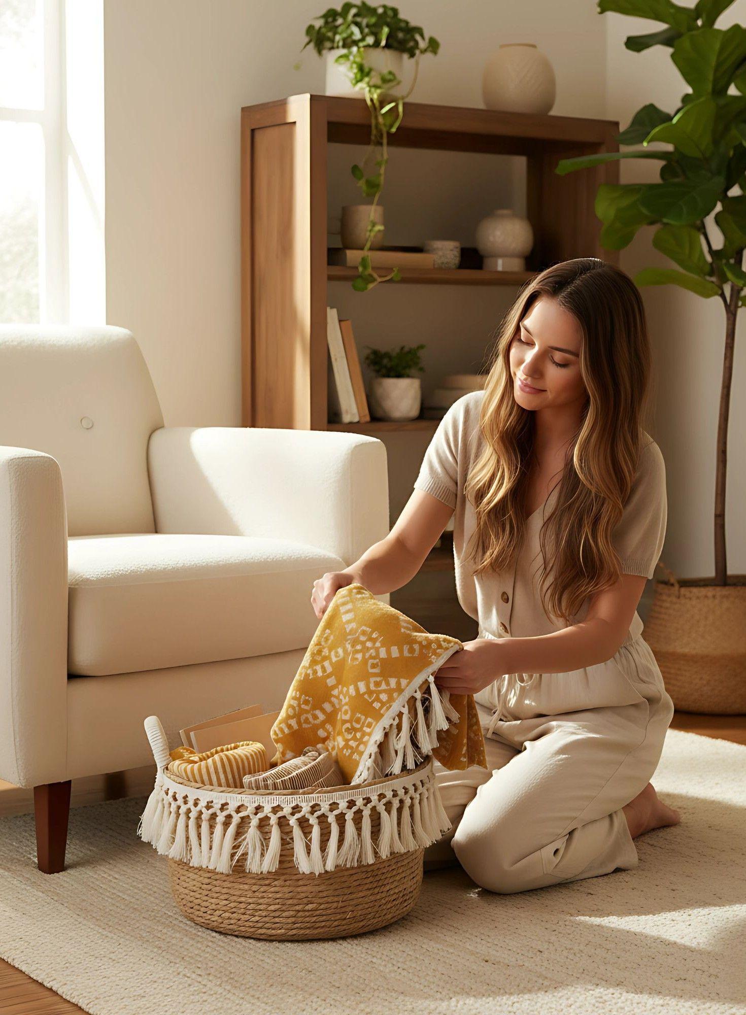 Set 3 Canastos Decorativos Almacenamiento Natural Hogar Jhn-3