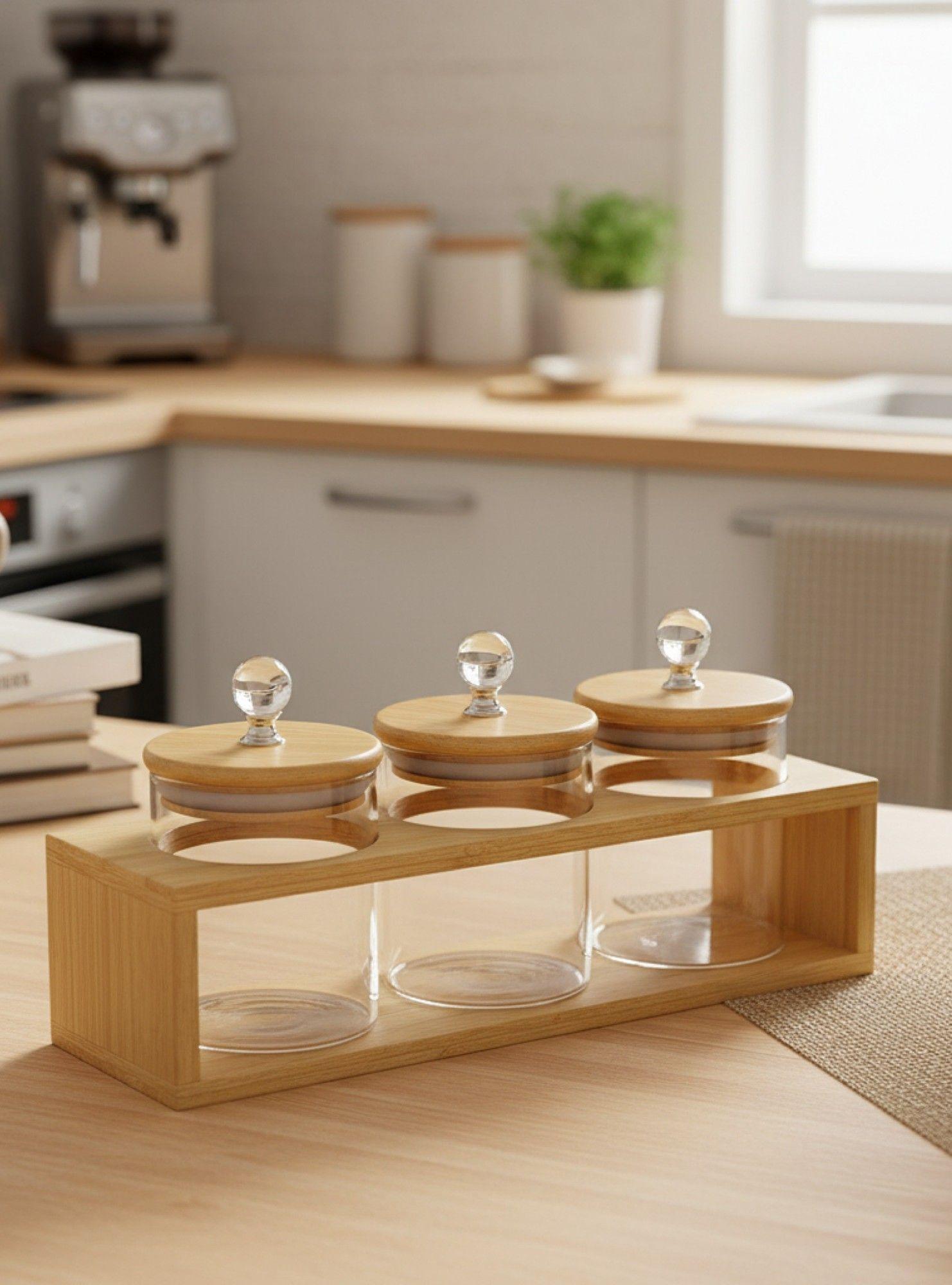 Set 3 Frascos Almacenamiento Organización Recipientes Jhn-6