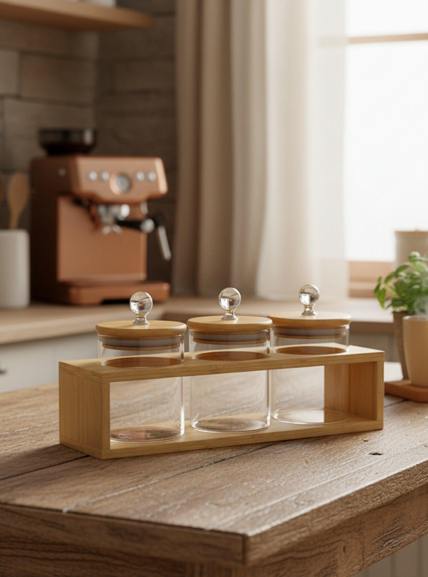 Set 3 Frascos Almacenamiento Organización Recipientes Jhn-7