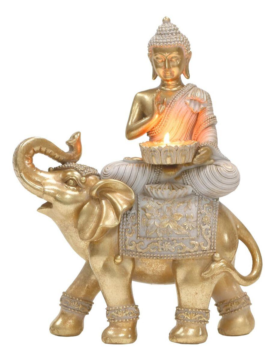 Portavelas Decorativo Mesa Estatua Elefante Zen Hogar Jhn-0